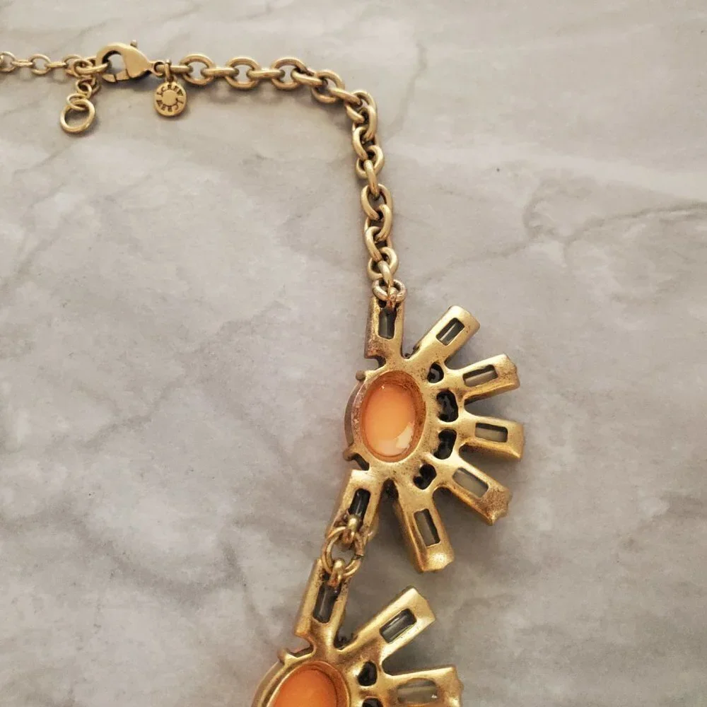 🧡 J.Crew Antique Rhinestones Crystal Pave Cluster Burst Statement Necklace 🧡 - Picture 13 of 16